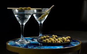 gin martini with olives